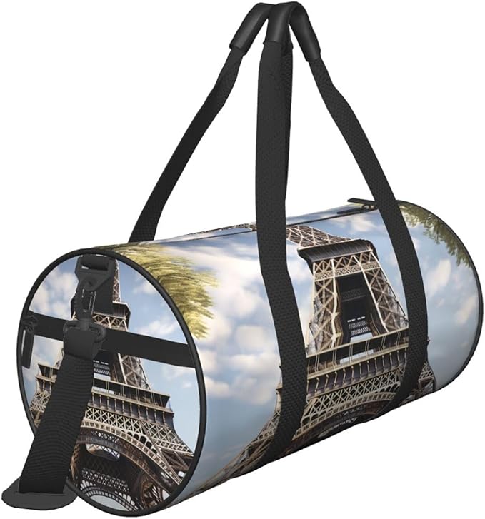 Travel Duffel Bag Lightweight Carry On Weekender Overnight Bags Eiffel Tower French Paris Monument Sports Tote Gym Backpack with Adjustable Strap Hospital Bags Foldable Luggage Bag for Women Men