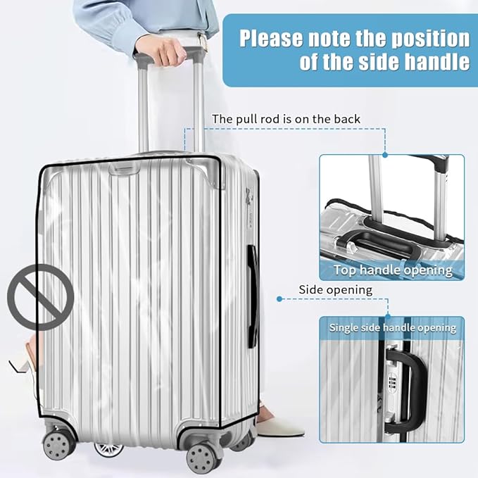 Yotako Clear PVC Suitcase Cover Protectors 32 Inch Luggage Cover for Wheeled Suitcase (32'') Gift