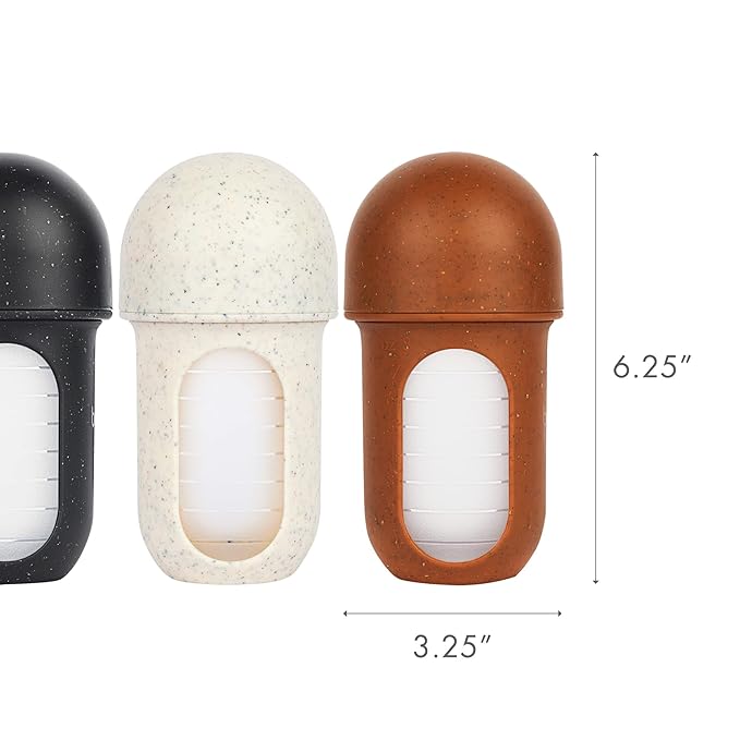 Boon Nursh Bottles - Silicone Baby Bottles Help Ease Colic Symptoms - Formula and Breast Milk Only Touch Food-Grade Silicone - Medium Flow - 8 Oz - Speckle
