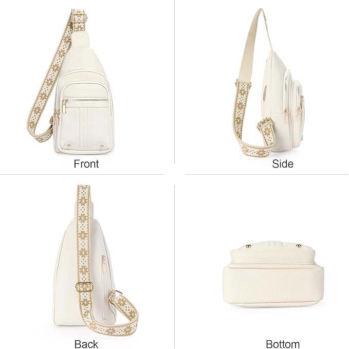 GAEKEAO Sling Bag for Women Crossbody Bags Fanny Pack Vegan Leather Chest Bag Travel Shoulder Belt Purse Backpack Gifts