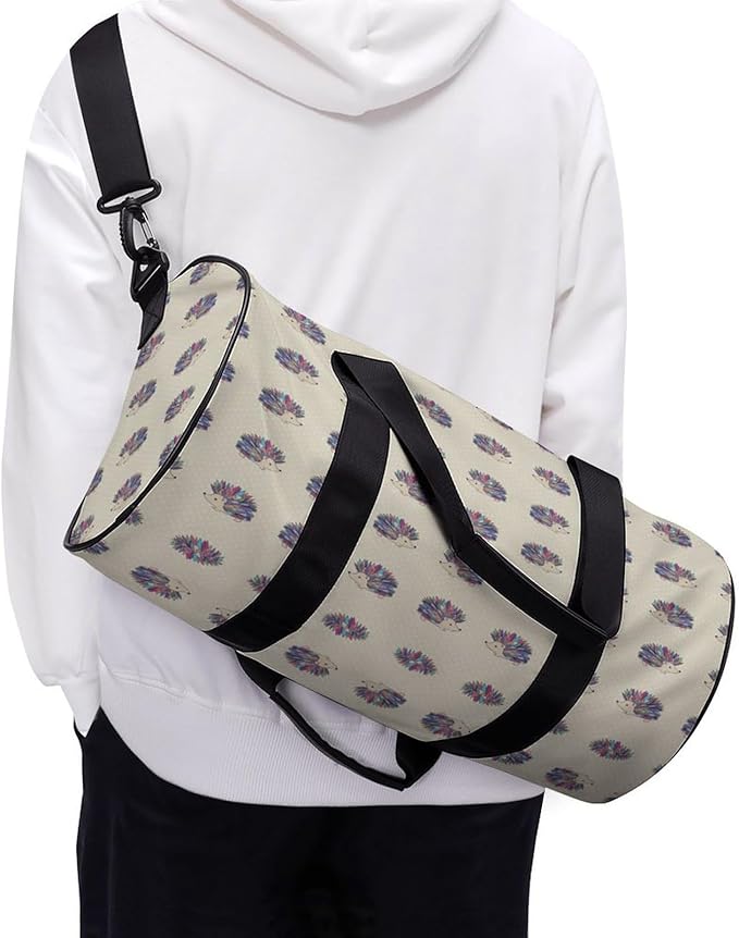 Workout Lightweight Duffel Bags Hedgehog Polka Dot Carry On Weekender Overnight Bag Gym Sport Yoga Dance Bags