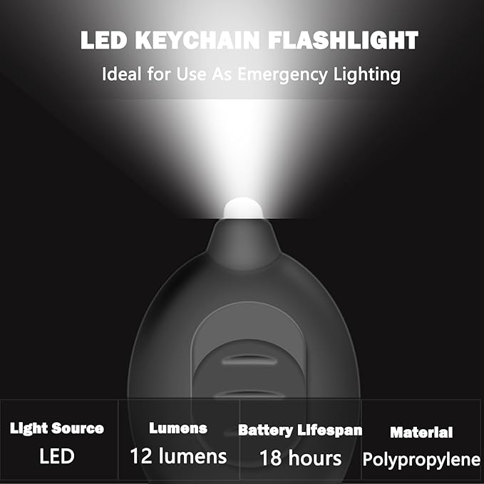 Mini LED Keychain Flashlight, Ultra Bright Micro Pocket Light, Small White Light Keychain Flashlight, Emergency LED Key Ring Flashlight, Batteries Included (12PCS)