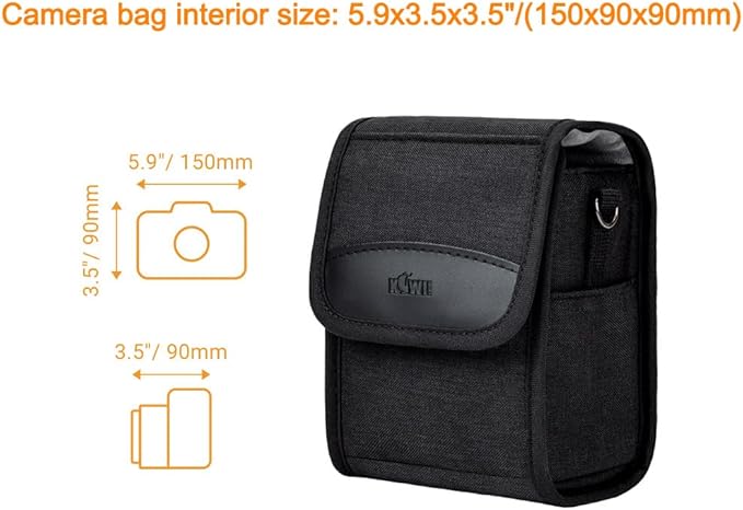 KIWIFOTOS Travel Camera Bag with Strap Camera Carrying Case for Fuji X-E5 X100VI X100V X100F GFX100RF Sony RX1R III A6700 A6600 A6100 CANON G1X Mark III Compact Camera