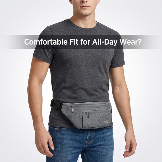 Entchin Fanny Pack for Women Men,Crossbody Belt Bag with 4-Zipper Pockets,Adjustable Waist Bag Pack,One of the Most Popular Travel Essential Gifts for Walking,Traveling,Cycling