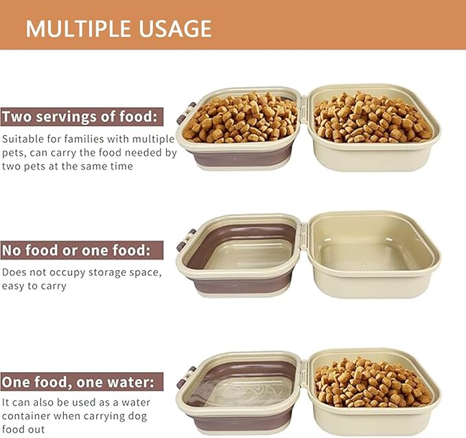 Collapsible Dog Bowl, Pet Food and Water Portable Feeder, Leak Proof Travel Bowls for Traveling, Camping and Hiking