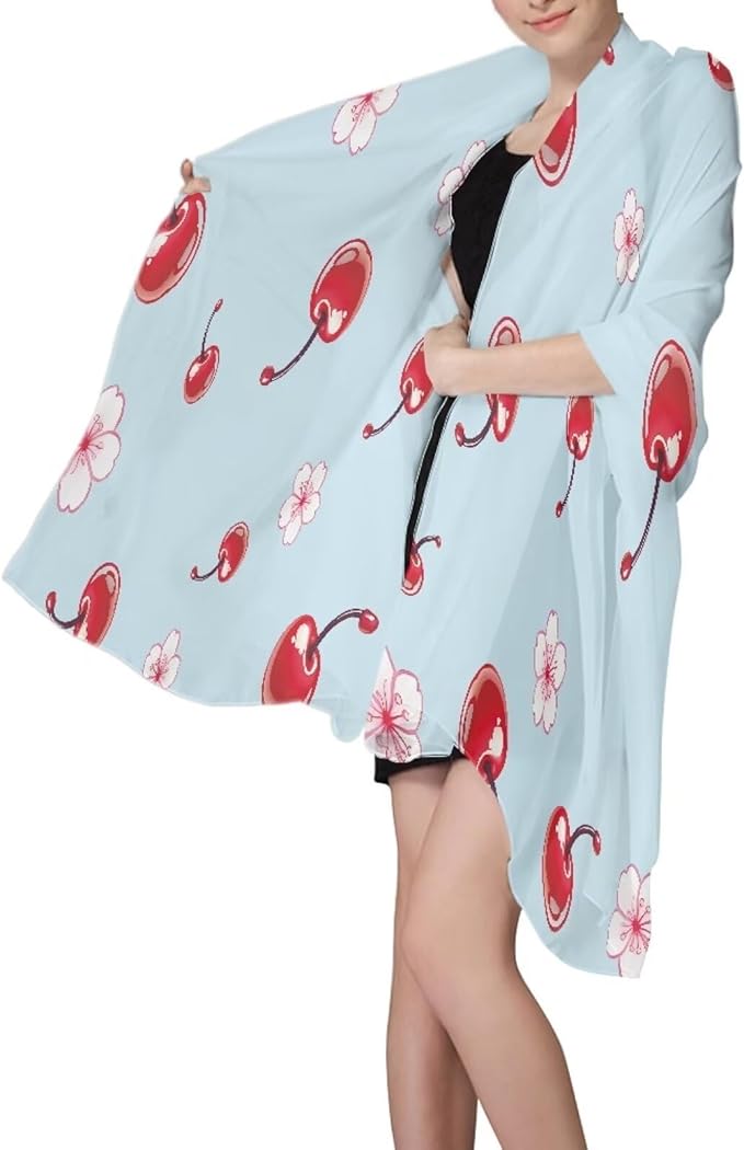 Beach Towel for Women Wen, Quick Dry, Sand Free - Absorbent Compact, Lightweight Beach Bathing Towels for Swimming Pool Camping Medium (202x143cm, 79x56IN) Red Cherry Flower Print