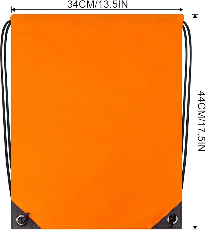 2PCS Drawstring Bags Bulk, String Backpack for Men Women, Cinch Bag Draw String Back Bag for Gym, Sports, Travel, Swimming, Beach, Orange
