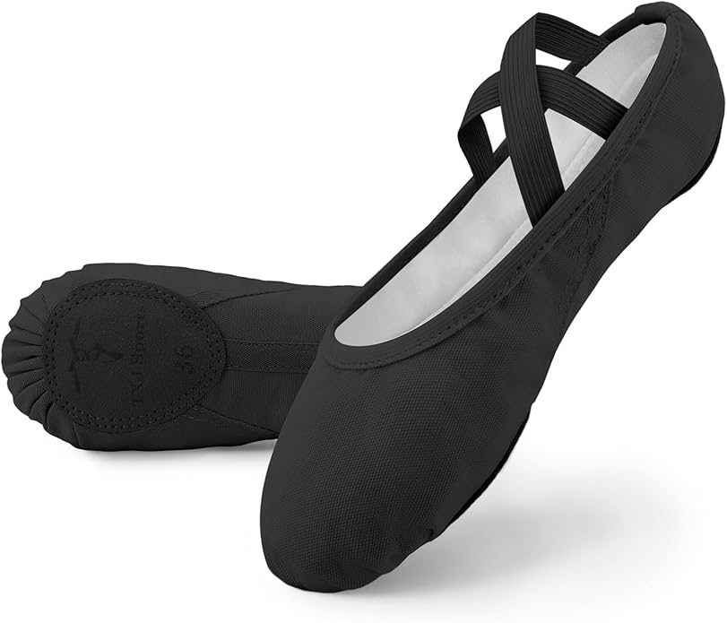TXJ Sports Ballet Shoes for Women Girls, Women's Ballet Slipper Canvas Dance Shoes Split Sole Yoga Dance Flats