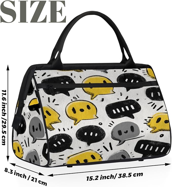 Cartoon Graffiti Overnight Weekender Bag for Women Men Travel Duffel Bags Waterproof Luggage Carry on Sports Yoga Gym Bag