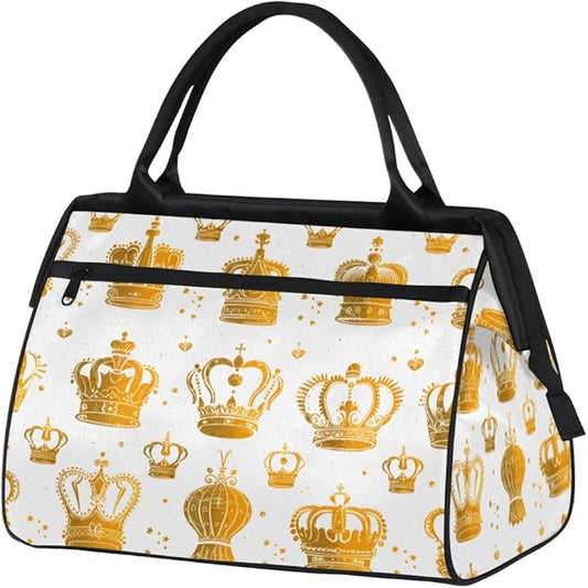 Crown Overnight Weekender Bag for Women Men Travel Duffel Bags Waterproof Luggage Carry on Sports Yoga Gym Bag