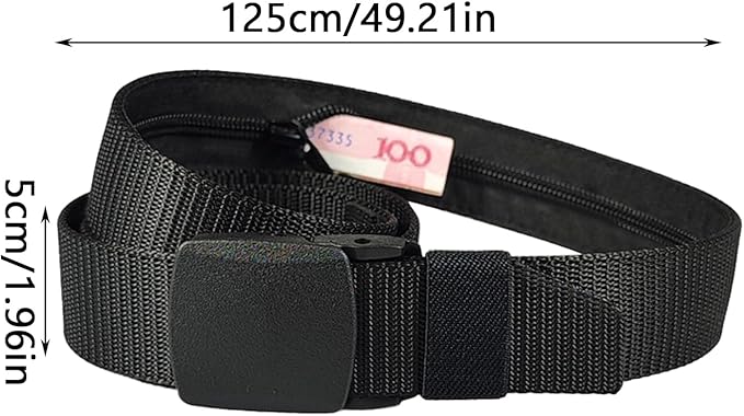 Money Waist Belt, Hidden Travel Pouch, Security Wallet with Blocking, Adjustable Strap for Documents Currency Tickets, Travel Gear, Anti Theft Belt for International Trips