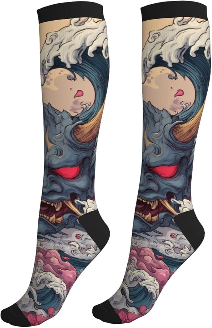 Compression Socks Knee High Circulation Support Socks For Women Men Athletic Running Work Hiking Cycling Travel