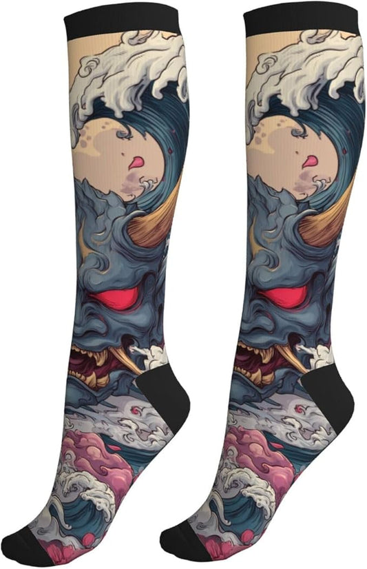 Compression Socks Knee High Circulation Support Socks For Women Men Athletic Running Work Hiking Cycling Travel