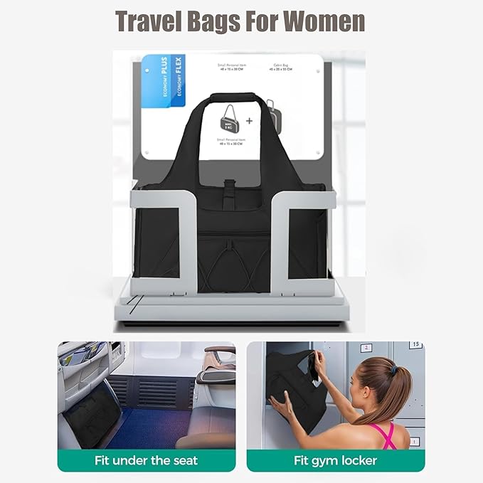 Gym Bag for Women & Men Duffle Bag with Shoes Compartment and Wet Compartment - Ideal for Travel, Gym, Sports, Duffel, Weekender, Dance