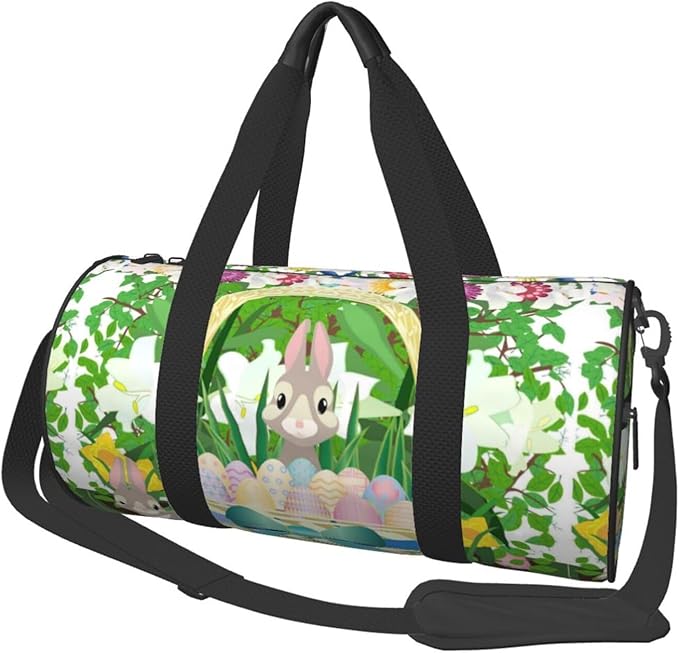 Graphic Easter Easter Basket for Duffle Bag, Waterproof Large Duffle Bag, Weekender Bag, Gym Bag, Sports Bag, Overnight Bag