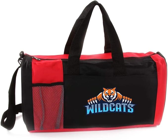 Custom Duffel Bag – Personalized with Logo or Text – Sports Team, Travel, Gym – Royal Blue, Red - Model 6072