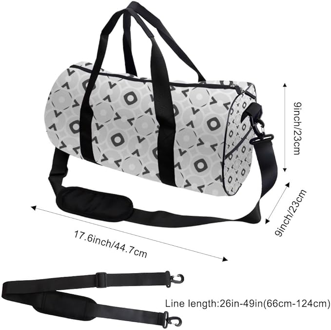 Minimalist Geometric Motif Foldable Gym Bags For Women Oxford Tote Bags Adjustable Shoulder Strap, Convertible Carry Backpack Cute Weekender Bag For Volleyball Wrestling Gym Essentials Women