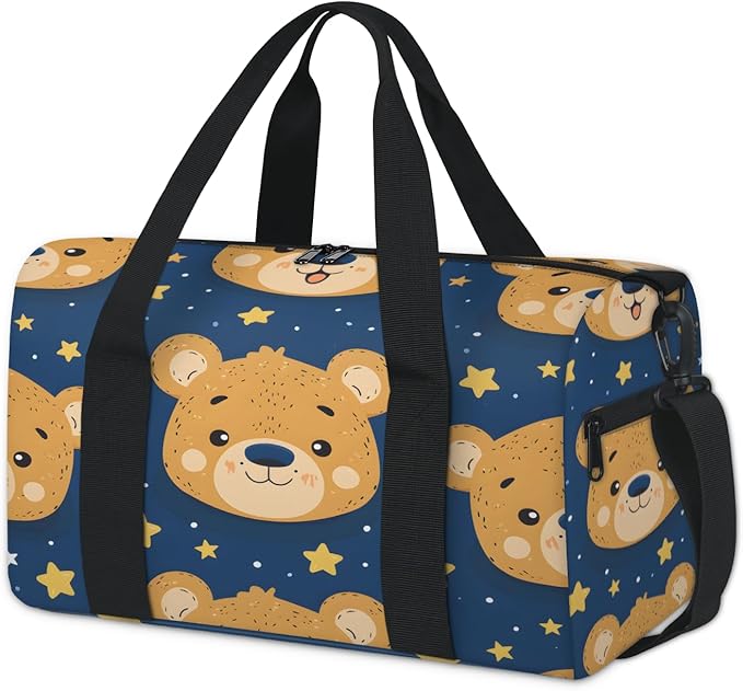 Bears Star Travel Duffle Bag for Women Men, Overnight Weekender Bag, Carry on Tote for Sport Gym