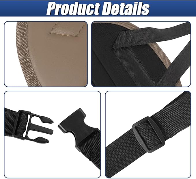 YoRise Car Seat Foot Rest for Adult, Auto Rear Seat Hanging Supportive Foot Hammock with Adjustable Strap, Portable Vehicle Footrest Pad for Air Travel, Office Use, and Car Trips (Beige)