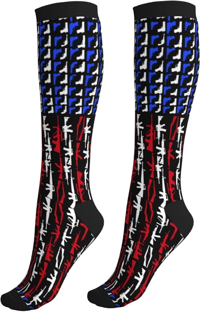 Compression Socks Knee High Circulation Support Socks For Women Men Athletic Running Work Hiking Cycling Travel