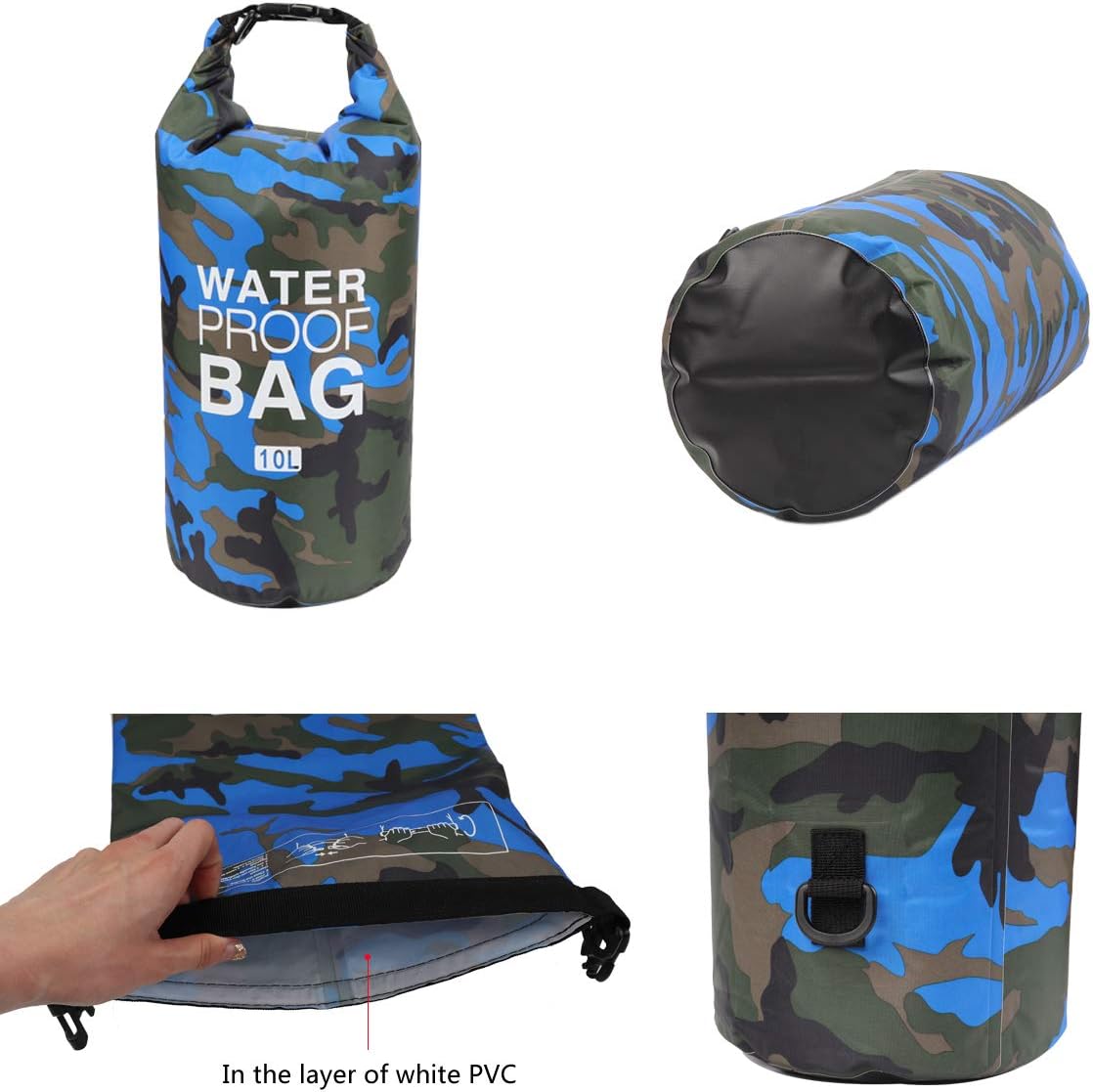 Waterproof Dry Bag 2L/5L/10L/15L/20L/30L, Roll Top Sack Keeps Gear Dry for Kayaking, Rafting, Boating, Swimming, Camping, Hiking, Beach, Fishing with Free Waterproof Phone Case
