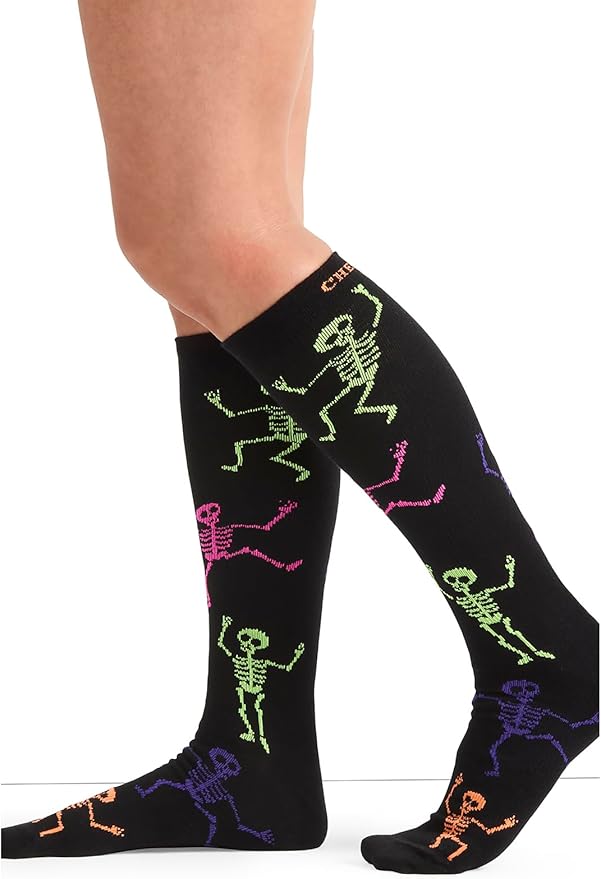Cherokee Women's 10-15mmHg Compression Socks – Fun Print Knee Highs with Light Support, Soft Feel - PRINTSUPPORT