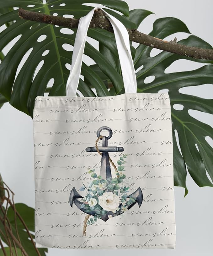 Beach Summer Canvas Tote Bag for Women Teen Girls Gifts Cute Small Travel Work Tote Bags Reusable Grocery Bags