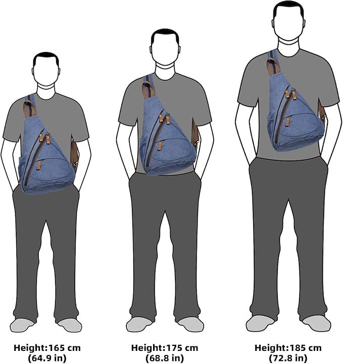 KL928 Canvas Sling Bag - Small Crossbody Backpack Shoulder Casual Daypack Rucksack for Men Women(Blue)