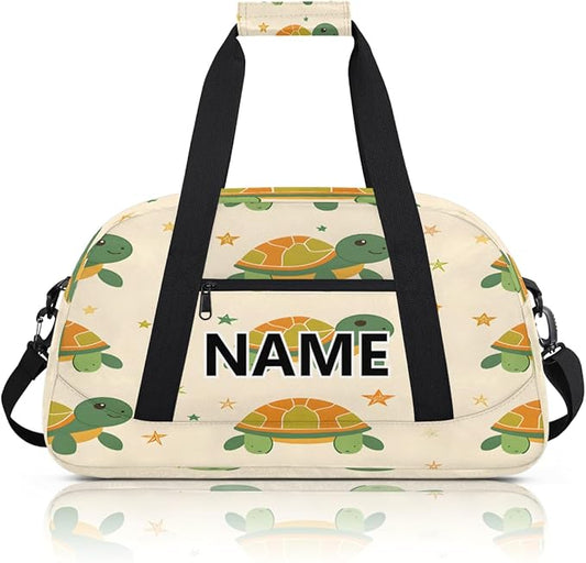 Turtle Mini Gym Bag 18 inch for Women Men Waterproof Custom Cute Travel Duffel Bag Carry On Overnight Tote Nurse Bag for Work Fitness Hiking