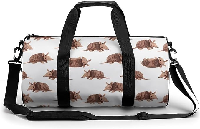Foldable Gym Travel Bag Basketball Football Weekender Bag Carry on Beach Yoga Overnight Luggage Bags (Armadillo)