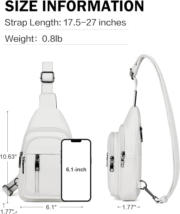 MASINTOR Sling Bag for Women - Crossbody Bags Fanny Pack with Vegan Leather - Adjustable Sling Backack for Travel