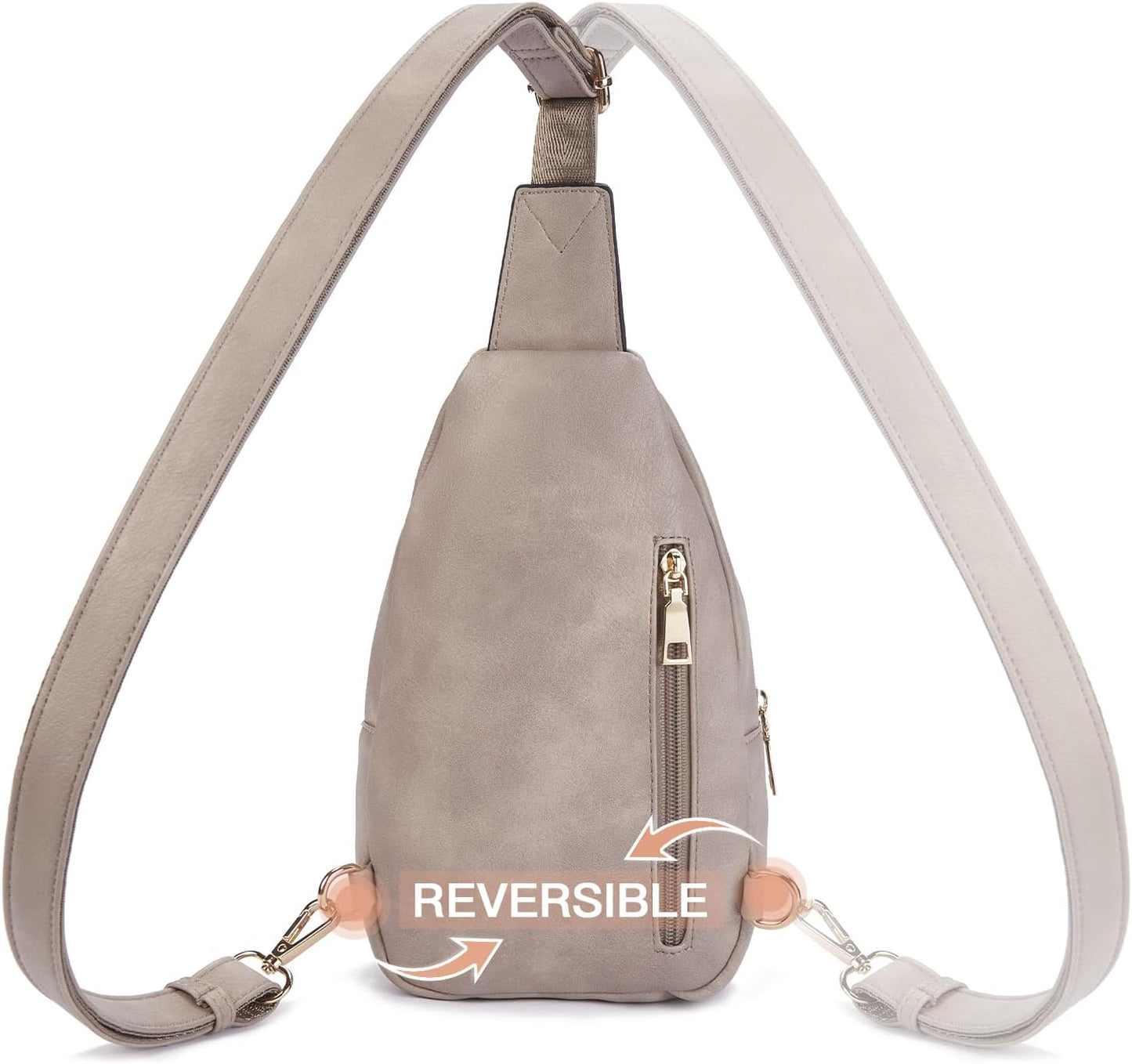 Telena Small Sling Bag for Women Leather Crossbody Fanny Packs Chest Bag for Women