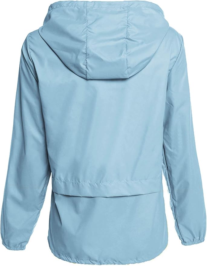 Avoogue Raincoat Women Lightweight Waterproof Rain Jackets Packable Outdoor Hooded Windbreaker