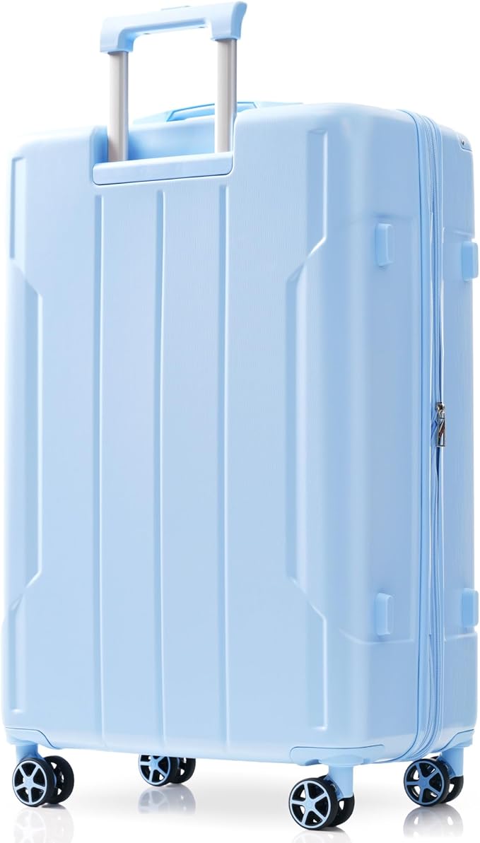 28 Inch Large Checked Luggage Hardside Suitcase with Spinner Wheels, Sky Blue Lightweight Expandable Hard Shell ABS Suitcases with TSA Lock, Large Travel Luggage for Women, Men