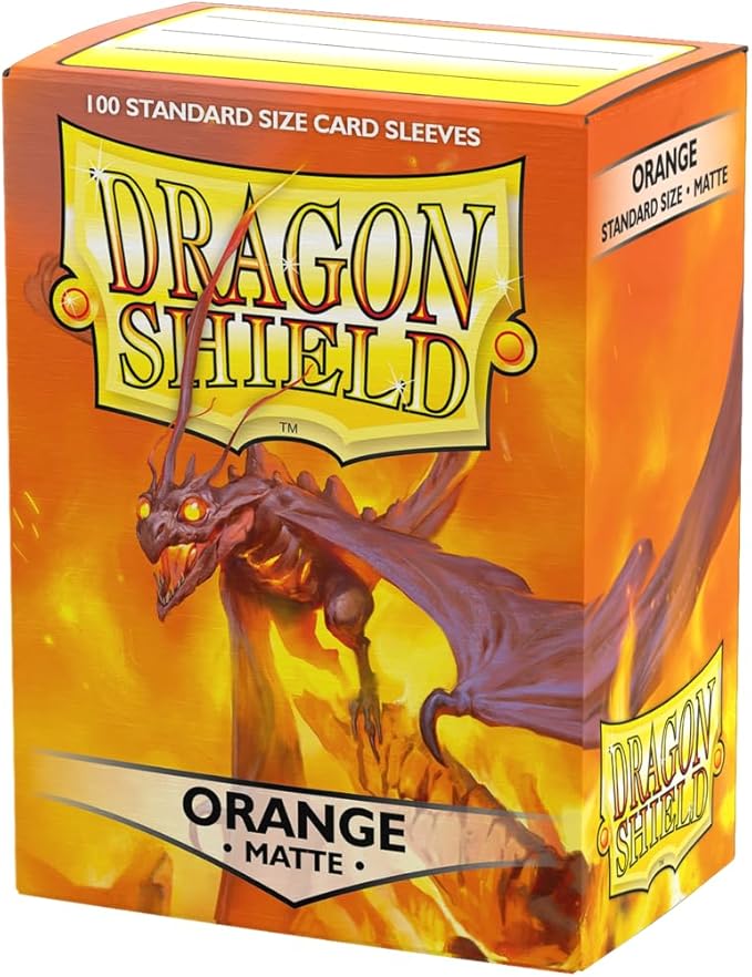Dragon Shield | Standard Size Card Matte Sleeves | 100 CT - Smooth & Tough Premium TCG Sleeves | Compatible with Pokemon, Flesh & Blood, One Piece & Magic The Gathering | Orange