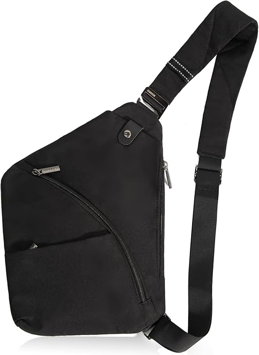 Crossbody Sling Bag, Water-Resistant Anti Theft Chest Pack, Minimalist Commuter Daypack for Travel Hiking Work