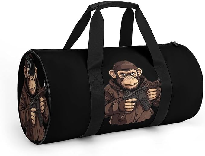 Gorilla Gun Gym Bag Travel Duffel Bag Lightweight Carry On Bags Weekender Bags for Women Men