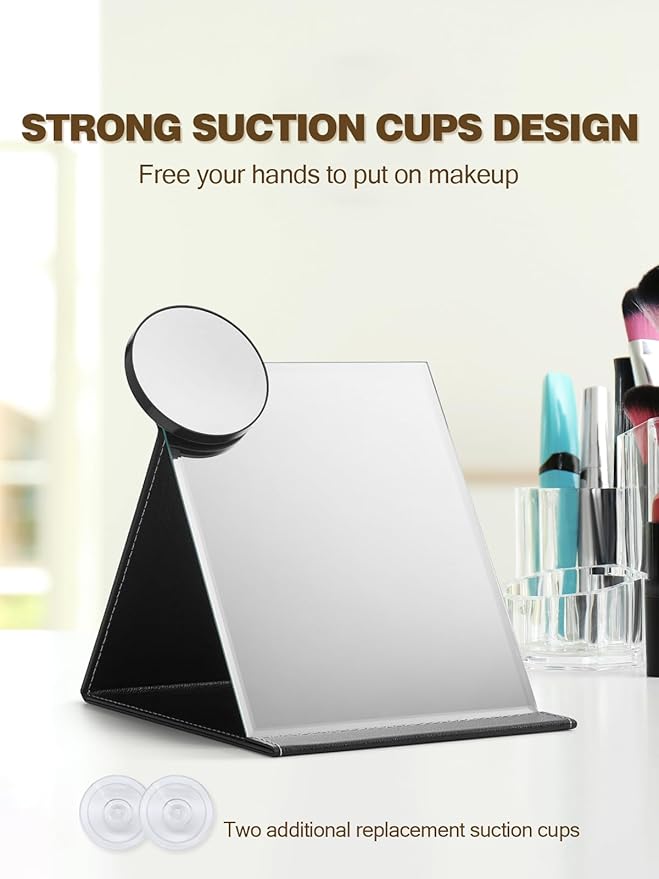 40X Magnifying Mirror with 2 Suction Cups, 3.5 inches Magnified Makeup Mirror and Slant Tweezers,Grey,1PC