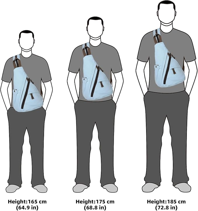 KL928 Canvas Sling Bag - Small Crossbody Backpack Shoulder Casual Daypack Rucksack for Men Women(LightBlue)