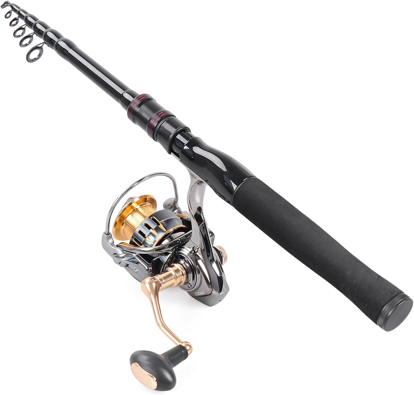 Telescopic Fishing Rod, Collapsible Fishing Rod Portable Spinning Pole for Saltwater and Freshwater, Carbon Fiber Lightweight and Compact Design