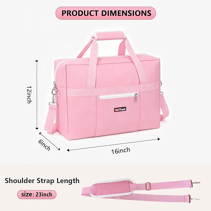 Gym Bag for Women Men, Water-Resistant Duffle Bag for Travel Sports, Lightweight Carry On Bag with Handles and Detachable Shoulder Strap