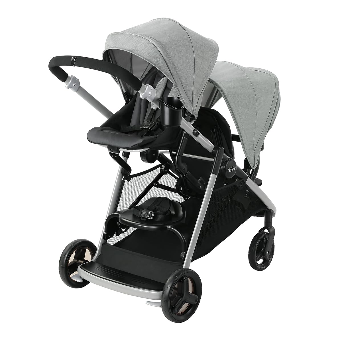 Graco Ready2Grow LX 2.0 Double Stroller Features Bench Seat and Standing Platform Options, Clark