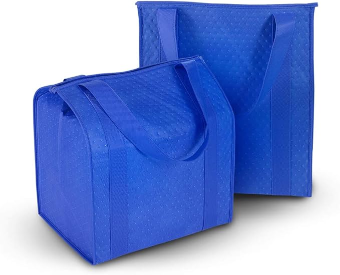 Mediz Hannah Direct Large Capacity Heavy Duty Insulated Smart Shopping Bag - Strong Reusable Grocery Tote 2 Pack