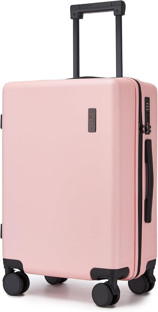 Carry on Luggage 22x14x9 Airline Approved, 20 Inch Carry-on Suitcase, Hard Shell Luggage with Spinner Wheels, Hardside Small Rolling Suitcase with TSA Lock for Travel (Pink, 20 Inch)