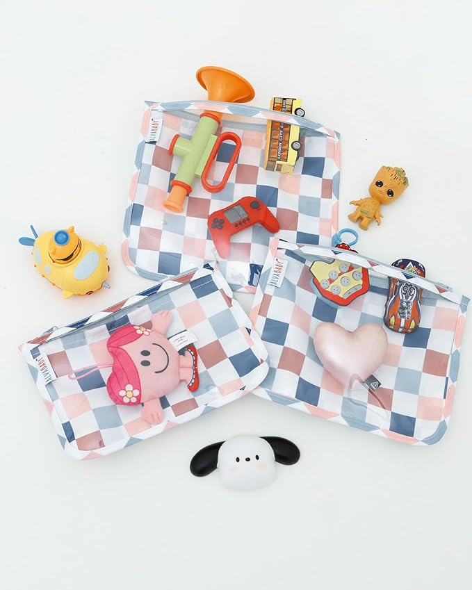 ALVA Diaper Bag Pouches | 3pcs Mess-Proof Travel Toiletry | TSA Approved Toiletry Bag | Cosmetic Makeup Bag Diaper Organizer for Baby and Mom Essentials