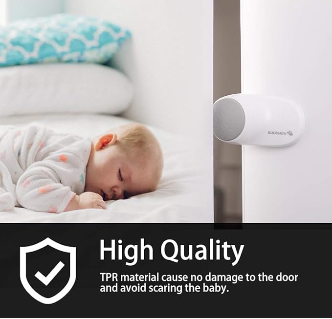 EUDEMON (2 Pack,White）Adjustable Door Guard Door Stop, Finger Pinch Guard,Revolving Door Stopper for Child Proofing, Pet Door Stopper,Easy to Install and Use Adhesive, no Tools Need