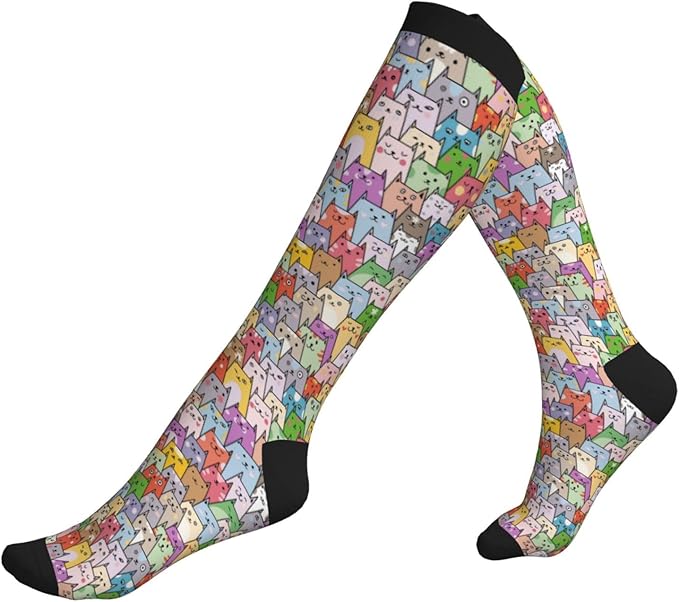 Compression Socks Knee High Circulation Support Socks For Women Men Athletic Running Work Hiking Cycling Travel