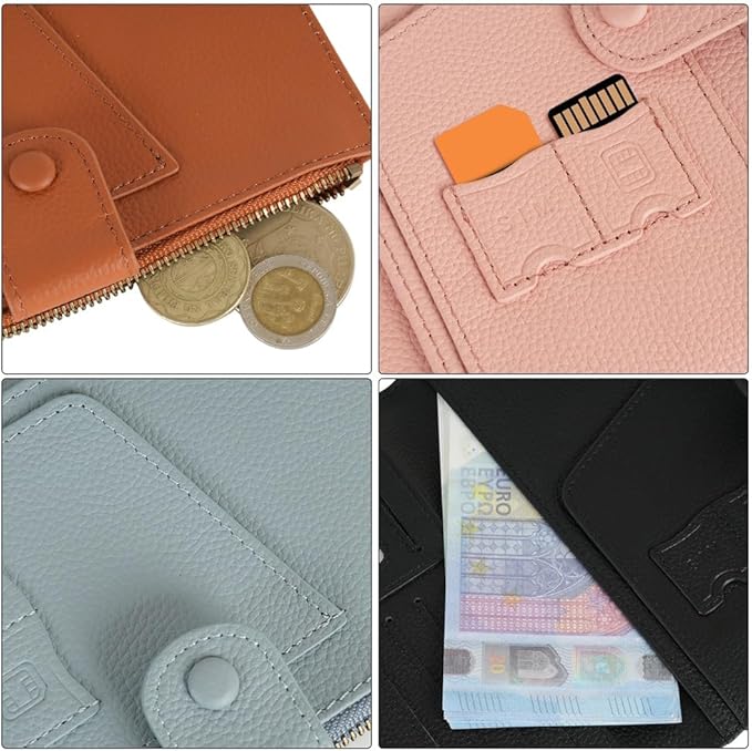 WASON Leather Passport Cover Travel Wallet RFID Blocking – Passport Holder Slot with Zipper Pocket for lD, Boarding Pass,Ticket, Cash, SD Card, Travel Essentials for Men and Women (Brown)