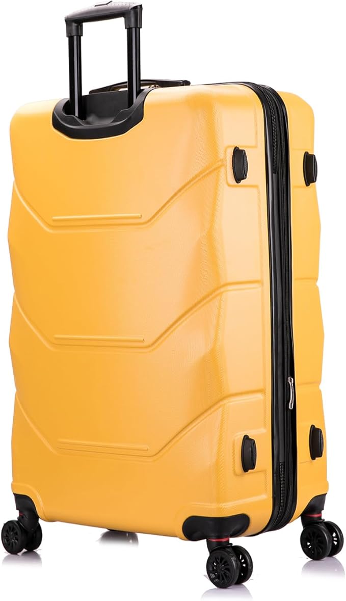 DUKAP ZONIX Luggage with Spinner Wheels | Durable Lightweight Hardshell Suitcase, Spacious Travel Sets with Handle and Trolley | (20/26/30) 3 Piece Luggage Set | Mustard