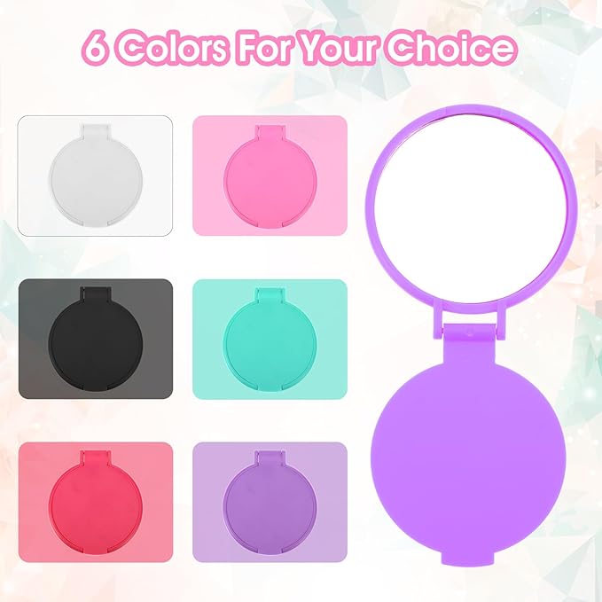 12 Pcs Mini Folding Mirror 2.4 in Pocket Travel Mirror Portable Round Compact Mirrors Vintage Small Makeup Mirrors for Purse Daily Use Party Favors Women Gifts